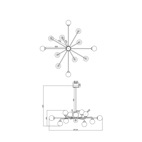 Подвесная люстра Freya Alexis FR5120PL-12G