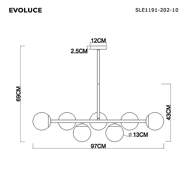 Подвесная люстра Evoluce FRATTA SLE1191-202-10