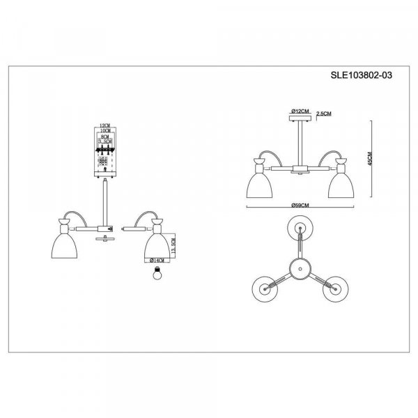 Потолочная люстра Evoluce Balcamo SLE103802-03 Потолочная люстра Evoluce Balcamo SLE103802-03