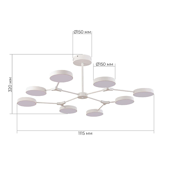 Потолочная светодиодная люстра Evoluce Monta SLE6003-502-08