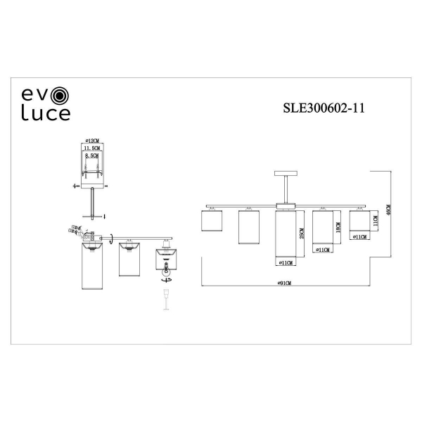 Потолочная люстра Evoluce Essenza SLE300602-11 Потолочная люстра Evoluce Essenza SLE300602-11