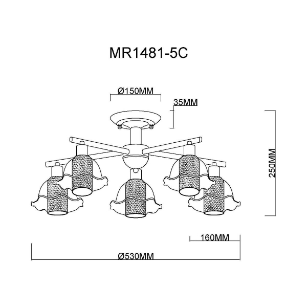 Потолочная люстра MyFar Lisa MR1481-5C Потолочная люстра MyFar Lisa MR1481-5C