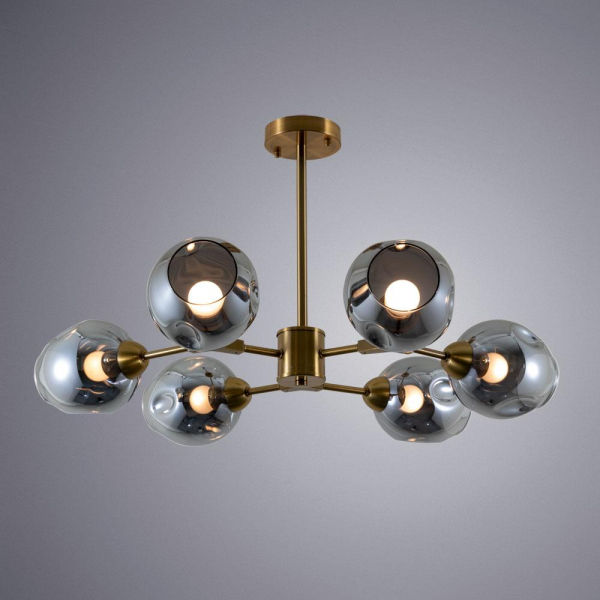 Потолочная люстра Arte Lamp Yuka Smoky A7759PL-6PB Потолочная люстра Arte Lamp Yuka Smoky A7759PL-6PB