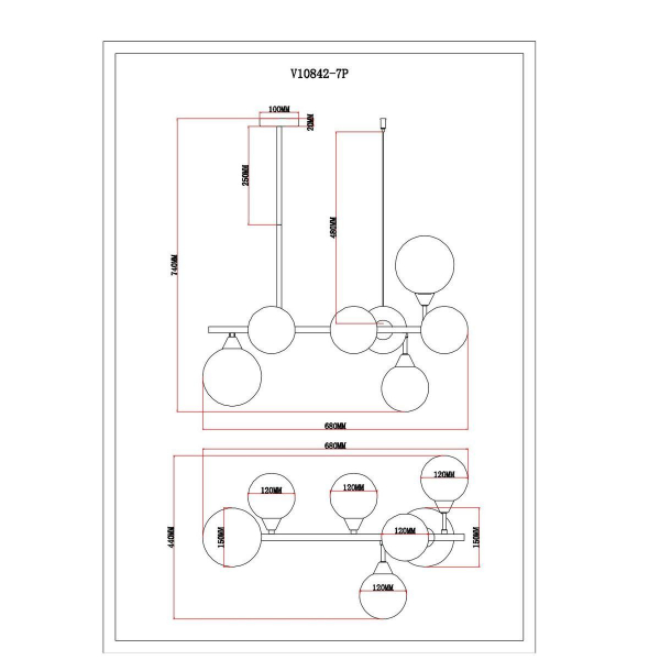 Подвесная люстра Moderli Molecule V10842-7P Подвесная люстра Moderli Molecule V10842-7P