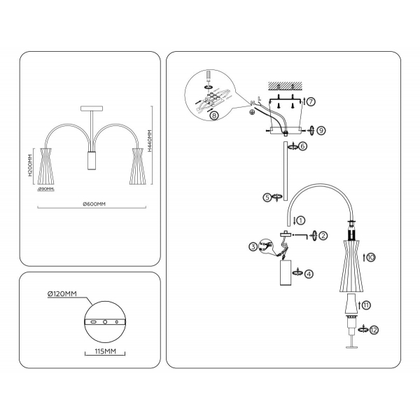 Люстра на штанге Ambrella light High light LH55701