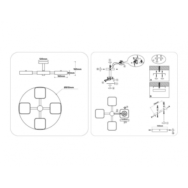 Люстра на штанге Ambrella light COMFORT FL4879 Люстра на штанге Ambrella light COMFORT FL4879