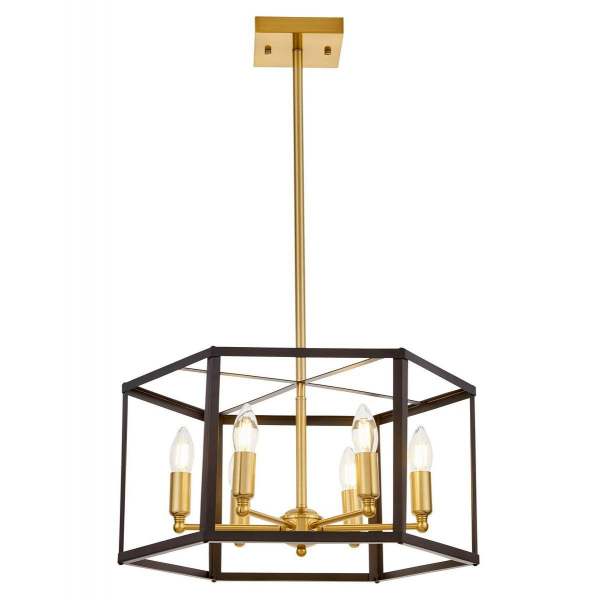 Подвесная люстра Lumina Deco Lorton LDP 1142-6 BK+MD Подвесная люстра Lumina Deco Lorton LDP 1142-6 BK+MD