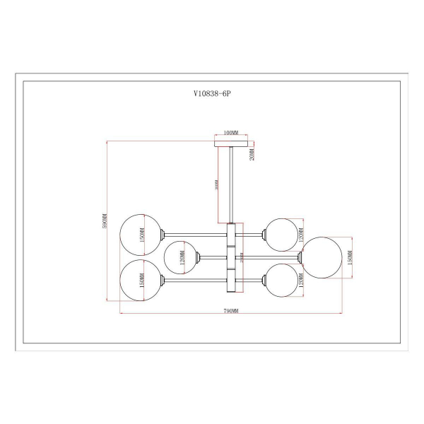 Подвесная люстра Moderli Molecule V10838-6P Подвесная люстра Moderli Molecule V10838-6P