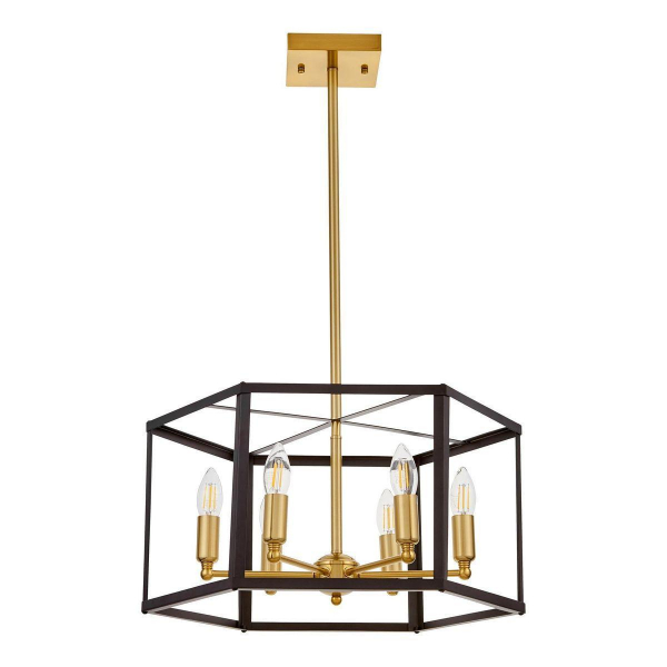 Подвесная люстра Lumina Deco Lorton LDP 1142-6 BK+MD Подвесная люстра Lumina Deco Lorton LDP 1142-6 BK+MD