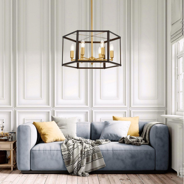 Подвесная люстра Lumina Deco Lorton LDP 1142-6 BK+MD Подвесная люстра Lumina Deco Lorton LDP 1142-6 BK+MD