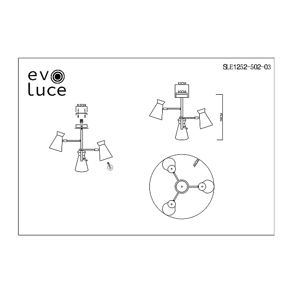 Потолочная люстра Evoluce Alfeo SLE1252-502-03
