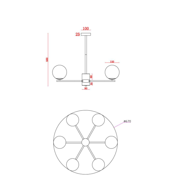 Подвесная люстра Freya Marble FR5230PL-06BS