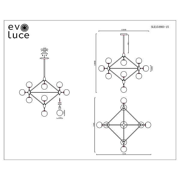 Подвесная люстра Evoluce Lacotta SLE154903-15