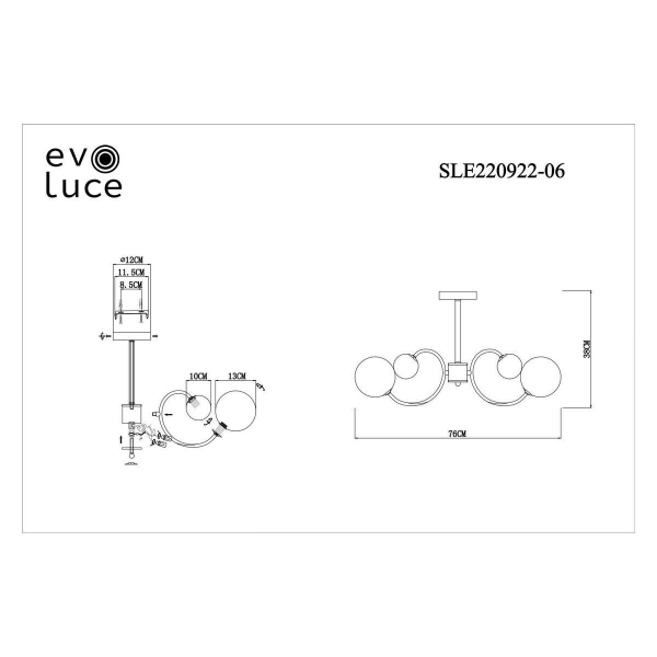 Потолочная люстра Evoluce Formae SLE220922-06 Потолочная люстра Evoluce Formae SLE220922-06