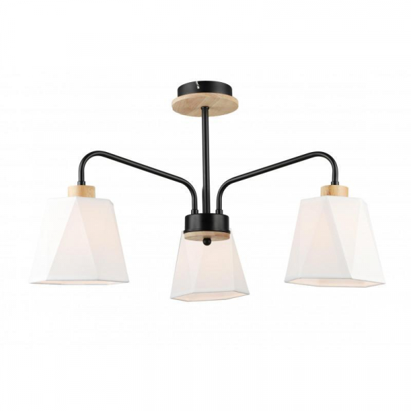 Потолочная люстра IMEX MD.5714-3-S-BK+WOOD Потолочная люстра IMEX MD.5714-3-S-BK+WOOD