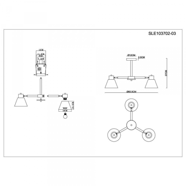 Потолочная люстра Evoluce Buve SLE103702-03 Потолочная люстра Evoluce Buve SLE103702-03