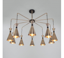 Подвесная люстра Bogates Glustin 316/10 латунь / черный