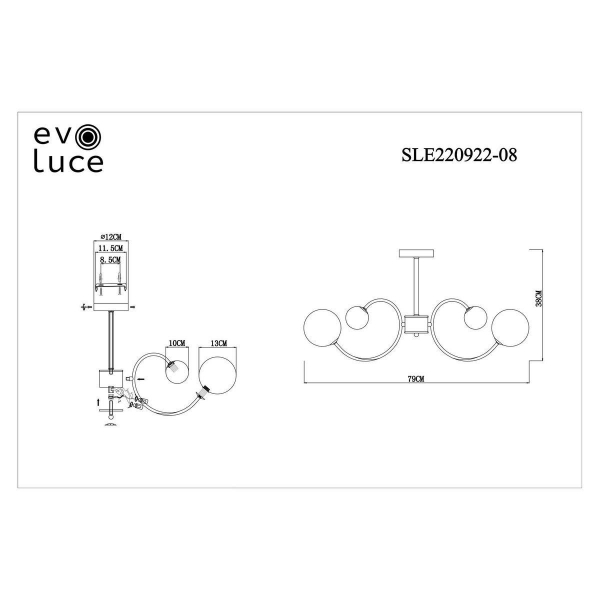 Потолочная люстра Evoluce Formae SLE220922-08 Потолочная люстра Evoluce Formae SLE220922-08