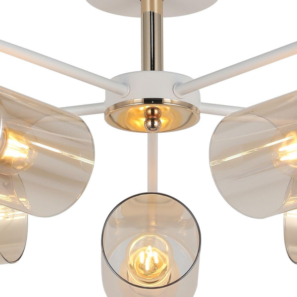Потолочная люстра Illumico IL8248-5COU-79 WH GD Потолочная люстра Illumico IL8248-5COU-79 WH GD