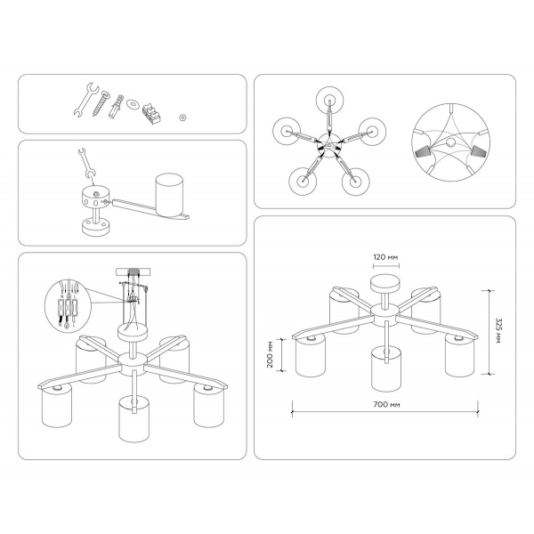 Потолочная люстра Ambrella light Traditional Loft TR83113 Потолочная люстра Ambrella light Traditional Loft TR83113