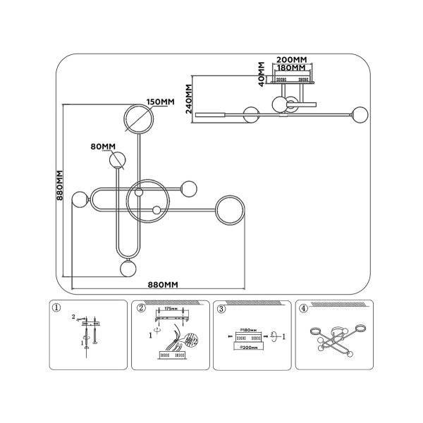 Потолочная светодиодная люстра Ambrella light Comfort LineTech FL66232