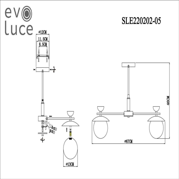 Подвесная люстра Evoluce Genova SLE220202-05 Подвесная люстра Evoluce Genova SLE220202-05