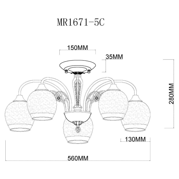 Потолочная люстра MyFar Nika MR1671-5C Потолочная люстра MyFar Nika MR1671-5C