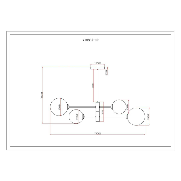 Подвесная люстра Moderli Molecule V10837-4P Подвесная люстра Moderli Molecule V10837-4P