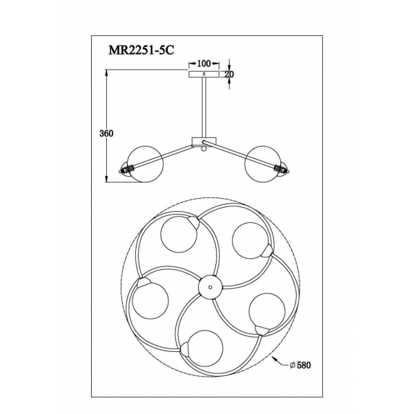 Потолочная люстра MyFar Leticia MR2251-5C Потолочная люстра MyFar Leticia MR2251-5C