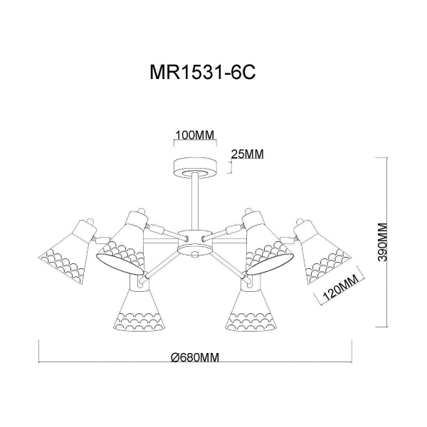 Потолочная люстра MyFar Chilly MR1531-6C Потолочная люстра MyFar Chilly MR1531-6C