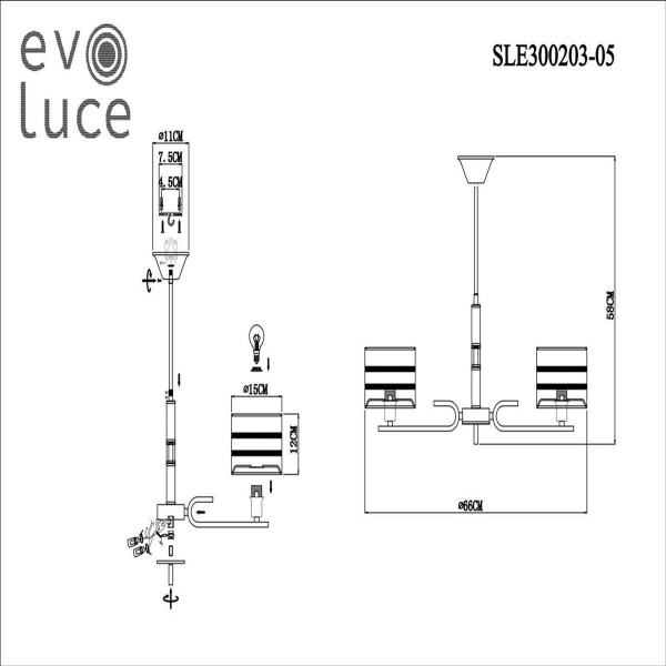 Подвесная люстра Evoluce Almese SLE300203-05 Подвесная люстра Evoluce Almese SLE300203-05