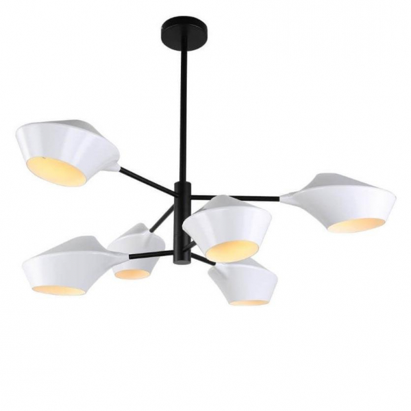 Подвесная люстра Lumina Deco Romina LDP 6037-6 WT+BK Подвесная люстра Lumina Deco Romina LDP 6037-6 WT+BK
