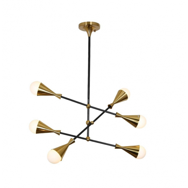 Подвесная люстра Lumina Deco Valpina LDP 6029-6 BK+MD Подвесная люстра Lumina Deco Valpina LDP 6029-6 BK+MD