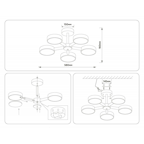 Потолочная светодиодная люстра Ambrella light Comfort LineTech FL4825 Потолочная светодиодная люстра Ambrella light Comfort LineTech FL4825
