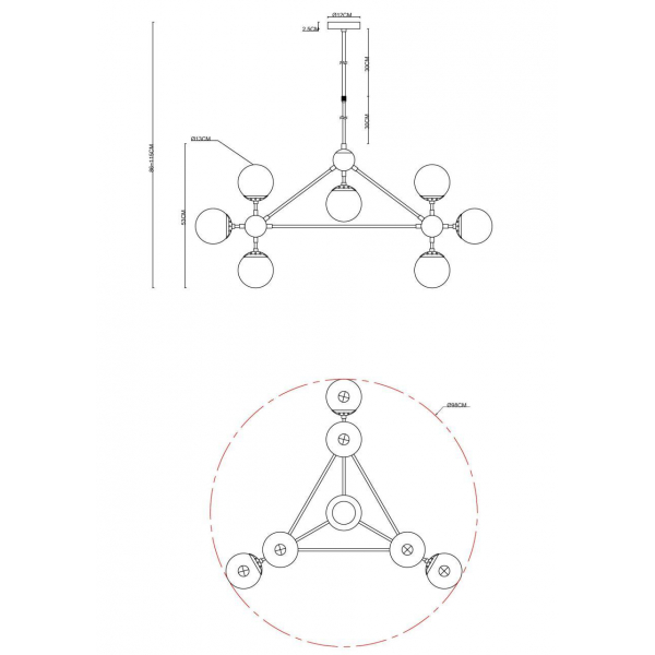 Подвесная люстра Arte Lamp Bolla A1664SP-10BK Подвесная люстра Arte Lamp Bolla A1664SP-10BK