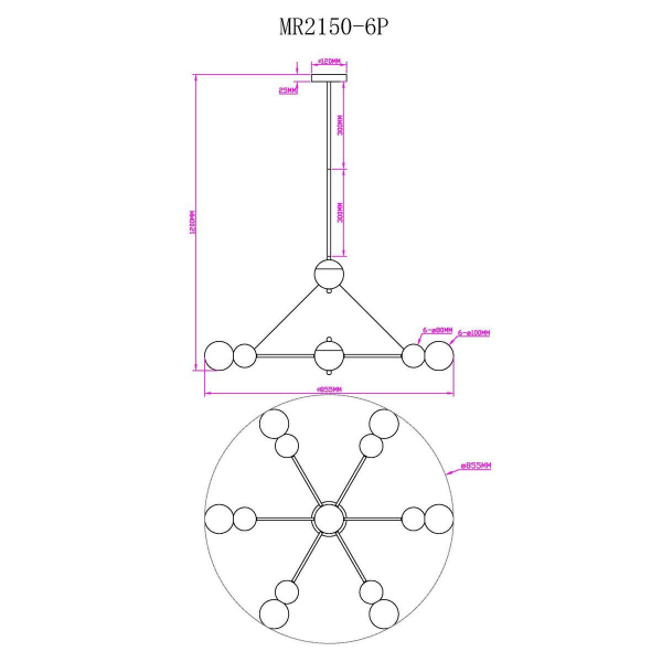 Подвесная люстра MyFar Paulo MR2150-6P Подвесная люстра MyFar Paulo MR2150-6P
