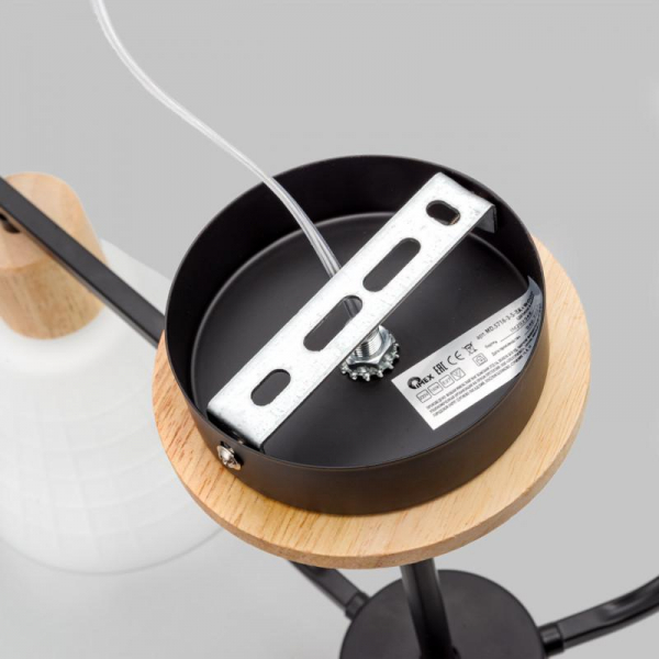 Потолочная люстра IMEX MD.5716-5-S-BK+WOOD Потолочная люстра IMEX MD.5716-5-S-BK+WOOD
