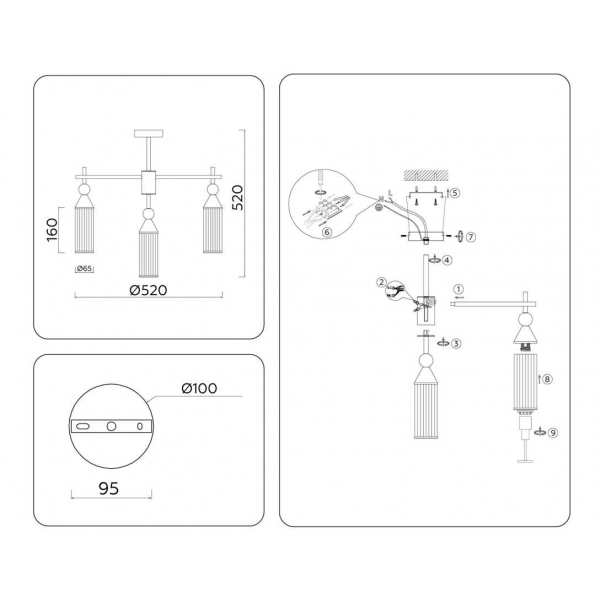 Подвесная люстра Ambrella light High Light LH55256 Подвесная люстра Ambrella light High Light LH55256