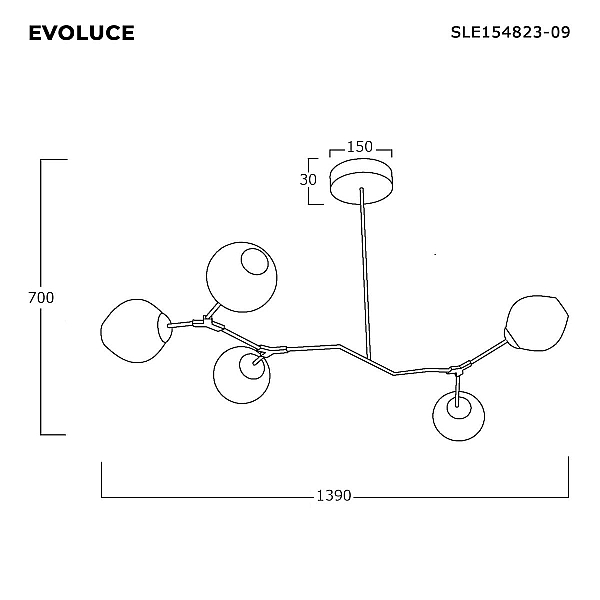 Подвесная люстра Evoluce Rametto SLE154823-09