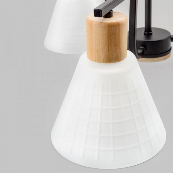 Потолочная люстра IMEX MD.5716-5-S-BK+WOOD Потолочная люстра IMEX MD.5716-5-S-BK+WOOD