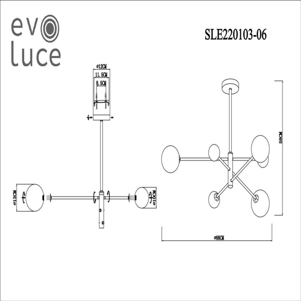 Подвесная люстра Evoluce Arcola SLE220103-06 Подвесная люстра Evoluce Arcola SLE220103-06