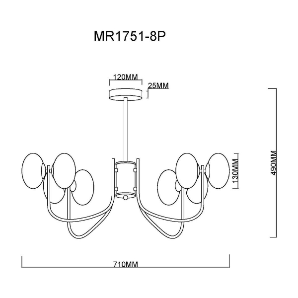 Потолочная люстра MyFar Scott MR1751-8P Потолочная люстра MyFar Scott MR1751-8P
