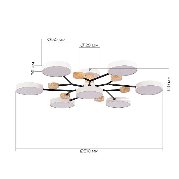 Потолочная светодиодная люстра Evoluce FAEMA SLE6006-502-07