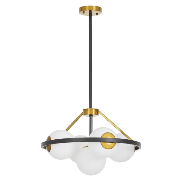 Подвесная люстра Lumina Deco Donzano LDP 8034-5 BK+WT Подвесная люстра Lumina Deco Donzano LDP 8034-5 BK+WT