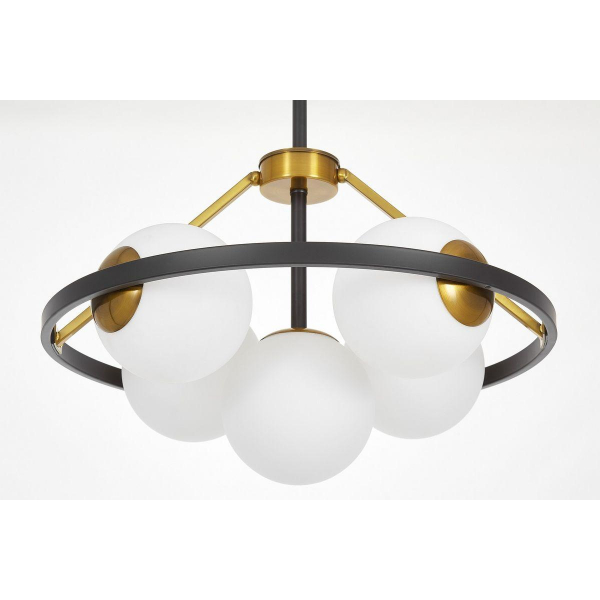 Подвесная люстра Lumina Deco Donzano LDP 8034-5 BK+WT Подвесная люстра Lumina Deco Donzano LDP 8034-5 BK+WT
