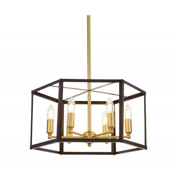 Подвесная люстра Lumina Deco Lorton LDP 1142-6 BK+MD Подвесная люстра Lumina Deco Lorton LDP 1142-6 BK+MD