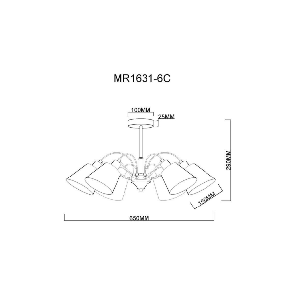 Потолочная люстра MyFar Amber MR1631-6C Потолочная люстра MyFar Amber MR1631-6C
