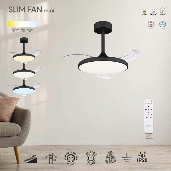 Люстра-вентилятор Mantra SLIM FAN mini 9056 Люстра-вентилятор Mantra SLIM FAN mini 9056