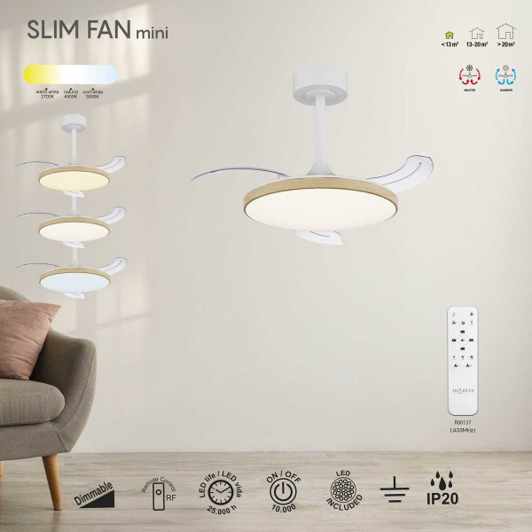 Люстра-вентилятор Mantra SLIM FAN mini 9009 Люстра-вентилятор Mantra SLIM FAN mini 9009