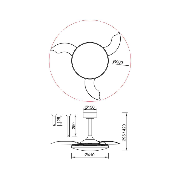 Люстра-вентилятор Mantra SLIM FAN mini 9009 Люстра-вентилятор Mantra SLIM FAN mini 9009